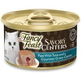 imagePurina Fancy Feast Savory Centers With Salmon Wet Cat Food Pate with Gourmet Gravy Center  Pack of 24 3 oz CansTuna