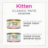 imagePurina Fancy Feast Kitten Tender Ocean Whitefish Feast and Tender Turkey Feast Wet Kitten Food Variety Pack  2 Packs of 12 3 oz CansClassic Pate Variety Pack