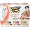 imagePurina Fancy Feast Chicken and Beef Classic Pate Collection Grain Free Wet Cat Food Variety Pack  Pack of 24 3 Oz PullTop CansChicken  Beef