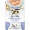 imagePurina Fancy Feast Lickable Wet Cat Food Broth Topper Creamy Wild Salmon and Whitefish  Pack of 16 14 oz Pouches