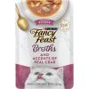 imagePurina Fancy Feast Lickable Wet Cat Food Broth Topper Seafood Bisque and Accents of Real Crab  Pack of 16 14 oz Pouches
