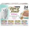 imagePurina Fancy Feast Tender Ocean Whitefish Turkey Chicken and Salmon Feasts Wet Kitten Food Variety Pack  Pack of 24 3 oz Boxes