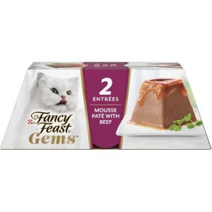 imageFancy Feast Gems Pate Cat Food Mousse With Chicken and a Halo of Savory Gravy Cat Food  Pack of 8 4 oz BoxesBeef