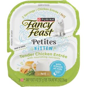 imageFancy Feast Purina Petites Tender Chicken Entree Pate Gourmet Wet Kitten Food  Pack of 12 28 oz Tubs