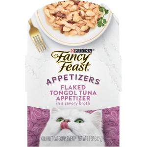 imagePurina Fancy Feast Appetizers Grain Free Cat Food Flaked Tongol Tuna Appetizer Lickable Cat Food Topper  Pack of 10 11 oz Trays