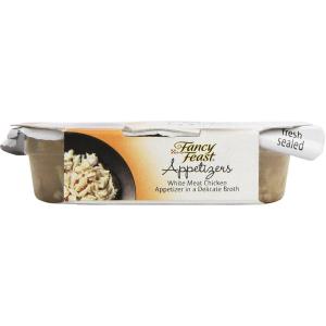 imagePurina Fancy Feast Appetizers Lickable Grain Free Wet Cat Food Topper White Meat Chicken and Flaked Tuna Appetizer  Pack of 10 11 oz TraysChicken