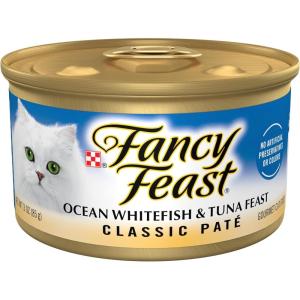 imagePurina Fancy Feast Chicken and Beef Classic Pate Collection Grain Free Wet Cat Food Variety Pack  Pack of 24 3 Oz PullTop CansOcean Whitefish  Tuna