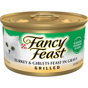imagePurina Fancy Feast Chicken and Beef Classic Pate Collection Grain Free Wet Cat Food Variety Pack  Pack of 24 3 Oz PullTop CansTurkey  Giblets