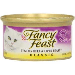 imagePurina Fancy Feast Chicken and Beef Classic Pate Collection Grain Free Wet Cat Food Variety Pack  Pack of 24 3 Oz PullTop Cansbeefliver