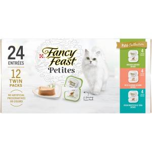 imagePurina Fancy Feast Gourmet Wet Cat Food Variety Pack Petites Pate Collection breakapart tubs 24 servings  Pack of 12 28 oz Tubs