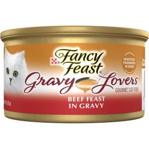 imagePurina Fancy Feast Gravy Lovers Beef Feast Grilled Gourmet Cat Food in Wet Cat Food Gravy  Pack of 24 3 oz Cans