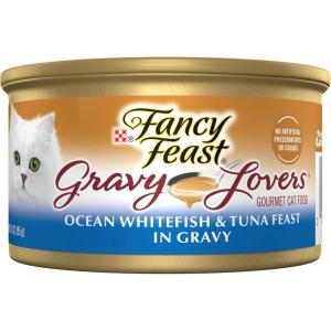 imagePurina Fancy Feast Gravy Lovers Ocean Whitefish and Tuna Feast Grilled Gourmet Cat Food in Wet Cat Food Gravy  Pack of 24 3 oz Cans