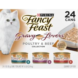 imagePurina Fancy Feast Gravy Lovers Poultry and Beef Grilled Gourmet Wet Cat Food Variety Pack  Pack of 24 3 oz Cans3 Ounce Pack of 24