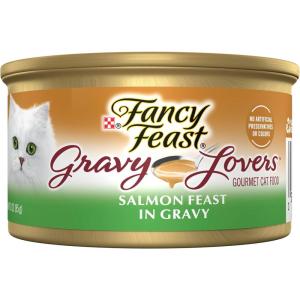 imagePurina Fancy Feast Gravy Lovers Salmon Feast Grilled Gourmet Cat Food in Wet Cat Food Gravy  Pack of 24 3 oz Cans