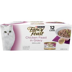 imagePurina Fancy Feast Grilled Wet Cat Food Chicken Feast in Wet Cat Food Gravy  Pack of 24 3 oz CansChicken