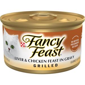 imagePurina Fancy Feast Grilled Wet Cat Food Liver and Chicken Feast in Wet Cat Food Gravy  Pack of 24 3 oz Cans