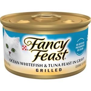 imagePurina Fancy Feast Grilled Wet Cat Food Ocean Whitefish and Tuna Feast in Wet Cat Food Gravy  Pack of 24 3 oz Cans
