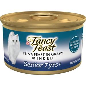 imagePurina Fancy Feast High Protein Senior Wet Cat Food Variety Pack Senior 7 Chicken Beef ampamp Tuna Feasts  2 Packs of 12 3 oz CansTuna