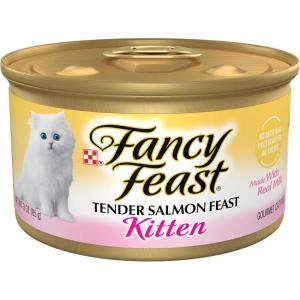 imagePurina Fancy Feast Kitten Tender Salmon Feast Wet Kitten Food  Pack of 24 3 Oz Cans