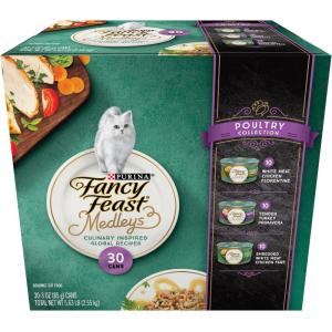 imagePurina Fancy Feast Medleys Poultry Collection Wet Cat Food Variety Pack  Pack of 30 3 oz Cans