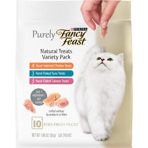 imagePurina Fancy Feast Natural Cat Treats Variety Pack Purely Natural  Pack of 5 10 ct Pouches