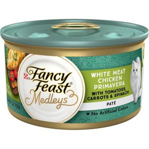 imagePurina Fancy Feast Pate Wet Cat Food Medleys White Meat Chicken Primavera With Garden Veggies  Pack of 24 3 oz Cans