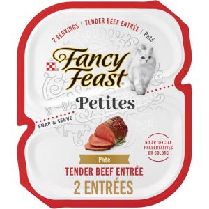 imagePurina Fancy Feast Petites Tender Beef Entre Gourmet Wet Cat Food Pate  Pack of 12 28 oz Tubs