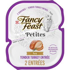 imagePurina Fancy Feast Petites Tender Turkey Entre Gourmet Wet Cat Food Pate  Pack of 12 28 oz Tubs