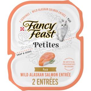 imagePurina Fancy Feast Petites Wild Alaskan Salmon Entre Gourmet Wet Cat Food Pate  Pack of 12 28 oz Tubs