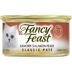 imagePurina Fancy Feast Salmon Feast Classic Grain Free Wet Cat Food Pate  Pack of 24 3 oz Cans3 Ounce Pack of 1