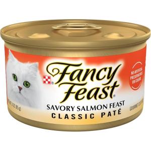 imagePurina Fancy Feast Salmon Feast Classic Grain Free Wet Cat Food Pate  Pack of 24 3 oz Cans3 Ounce Pack of 24
