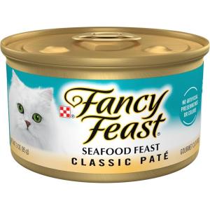 imagePurina Fancy Feast Seafood Feast Classic Grain Free Wet Cat Food Pate  Pack of 24 3 oz CansSeafood