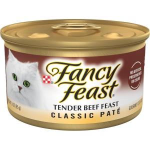 imagePurina Fancy Feast Tender Beef Feast Classic Grain Free Wet Cat Food Pate  Pack of 24 3 oz Cans