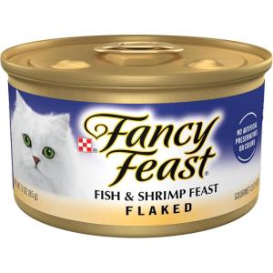 imagePurina Fancy Feast Wet Cat Food Flaked Fish and Shrimp Feast  Pack of 24 3 oz Cans3 Ounce Pack of 24