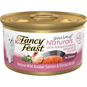 imagePurina Fancy Feast Wet Cat Food Gourmet Naturals White Meat Chicken ampamp Beef Recipe in Gravy  Pack of 12 3 oz CansSalmon and Shrimp