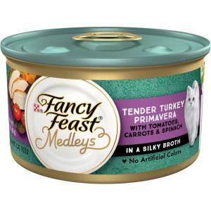 imagePurina Fancy Feast Wet Cat Food Medleys Tender Turkey Primavera With Tomatoes Carrots and Spinach in Broth  Pack of 24 3 oz Cans