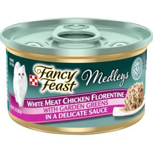 imagePurina Fancy Feast Wet Cat Food Medleys White Meat Chicken Tuscany With Long Grain Rice ampamp Greens  Pack of 24 3 oz CansChicken