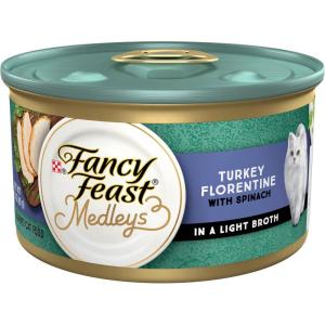 imagePurina Fancy Feast Wet Cat Food Medleys White Meat Chicken Tuscany With Long Grain Rice ampamp Greens  Pack of 24 3 oz CansTurkey Florentine
