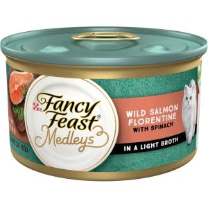 imagePurina Fancy Feast Wet Cat Food Medleys Wild Salmon Florentine With Garden Greens in Delicate Sauce  Pack of 24 3 oz Cans