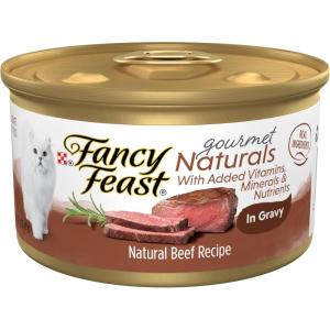 imagePurina Fancy Feast Wet Cat Food Natural Gourmet Naturals Beef Recipe in Wet Cat Food Gravy  Pack of 12 3 oz Cans
