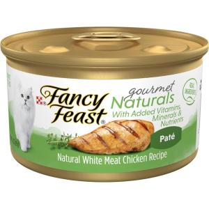 imagePurina Fancy Feast Wet Cat Food Pate Gourmet Naturals White Meat Chicken Recipe  Pack of 12 3 oz CansChicken