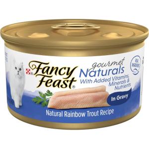 imagePurina Fancy Feast Wet Cat Food Pate Gourmet Naturals White Meat Chicken Recipe  Pack of 12 3 oz CansRainbow Trout