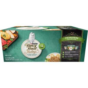 imagePurina Fancy Feast Wet Cat Food Variety Pack Medleys Primavera Collection  2 Packs of 12 3 oz Cans