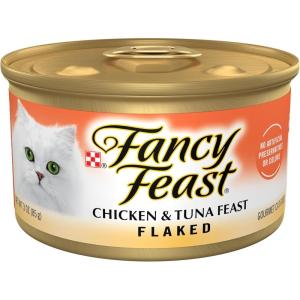 imagePurina Fancy Feast Wet Cat Food Flaked Chicken and Tuna Feast  Pack of 24 3 oz Cans