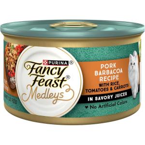 imagePurina Fancy Feast Medleys Wet Food For Cats Pork Barbacoa With Rice Tomatoes and Carrots in Savory Juices  Pack of 24 3 oz Cans